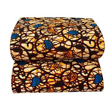 2020 Polyester Wax Prints Fabric Ankara Real Wax 6 Yards African Fabric for Party Dress FP6022