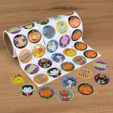 500 PC Halloween ROLL Sticker ASST
