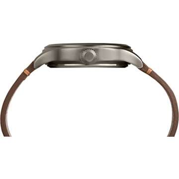 Timex Men's Expedition Scout 40mm Watch – Gray Case Cream Dial with Tan Leather Strap