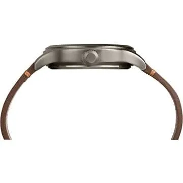 Timex Men's Expedition Scout 40mm Watch – Gray Case Cream Dial with Tan Leather Strap