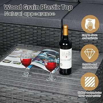 Stylish 7 Piece Outdoor Patio Furniture Set with Cushions