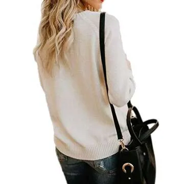 Fashionme Women Valentines Sweaters Cute Red Heart Knitted Lightweight Long Sleeve Crewneck Fit Pullover Tops Fall Winter Beige