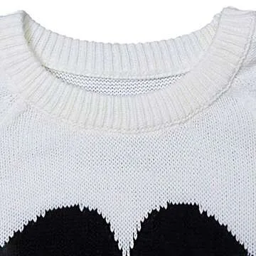 Fashionme Women Valentines Sweaters Cute Red Heart Knitted Lightweight Long Sleeve Crewneck Fit Pullover Tops Fall Winter Beige