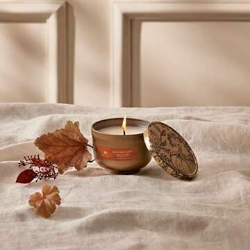 Thymes Scented Candles for Women & Men - Tin with Gold Lid - Luxury Home Fragrance - Fall Decor - Pu...