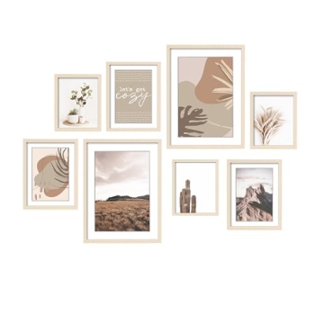 ArtbyHannah 8-Pack Neutral Gallery Wall Frame Set