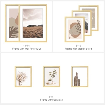 ArtbyHannah 8-Pack Neutral Gallery Wall Frame Set