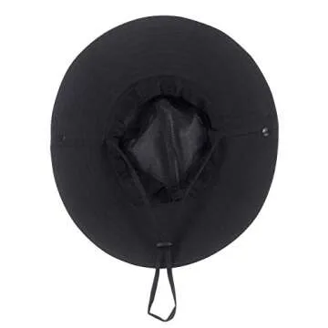 Mukeyo Womens Summer Sun Hat Wide Brim Outdoor UV Protection Hat Foldable Ponytail Bucket Cap for Beach Fishing Hiking Black
