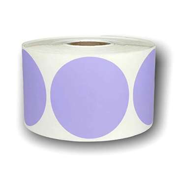 Lavender 2" Round Direct Thermal Zebra Compatible Shipping Labels (750 Labels Per Roll, Includes 2 R...
