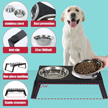 Durable Raised Pet Bowls for Elevated Feeding - Ideal for Dogs and Cats