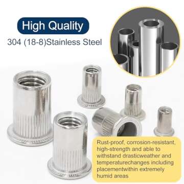 Vifmy Rivet Nut Assortment Kit - 218 Pcs of Metric Sizes