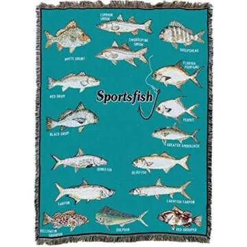 Florida Sport Fishing Blanket - Coastal Throw Gift Tapestry