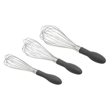 Versatile Amazon Basics Stainless Steel Wire Whisk Set - 3 Pieces for Perfect Mixing