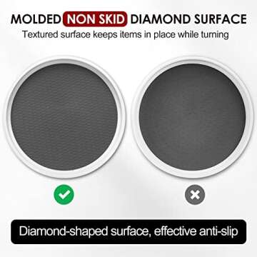 10 Inch Non-Skid Lazy Susan Organizers - Turntable Rack for Cabinet, Pantry Organization and Storage, Kitchen, Fridge, Bathroom Makeup Vanity Countertop, Under Sink Organizing, Spice Rack