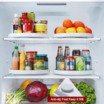 10 Inch Non-Skid Lazy Susan Organizers - Turntable Rack for Cabinet, Pantry Organization and Storage, Kitchen, Fridge, Bathroom Makeup Vanity Countertop, Under Sink Organizing, Spice Rack