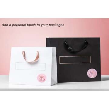 500 Pcs Thank You Stickers, 1.5 Inch Pink and Rose Gold Thank You Stickers for Small Business, Self-Adhesive & Waterproof Stickers with Beautiful Designs, Strong and Durable Envelope Seals