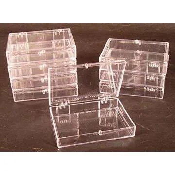 Crystal Clear Hinged Plastic Trading Card Storage Boxes - Lot of 8