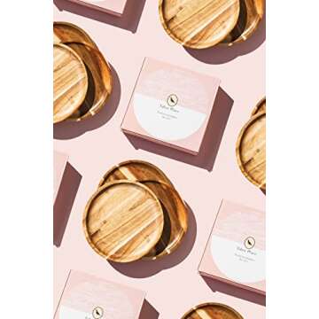 Tabor Place Acacia Wood Plates Set of 3 - 8 Inch Stylish Dinnerware