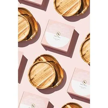 Tabor Place Acacia Wood Plates Set of 3 - 8 Inch Stylish Dinnerware