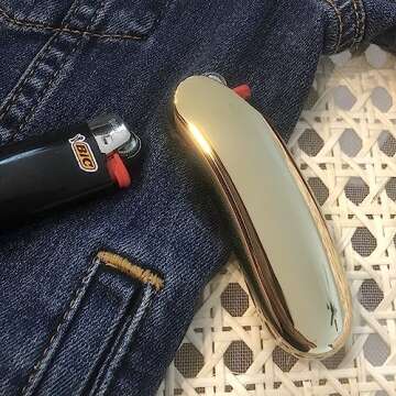 Metal Lighter Case Compatible BIC Lighter Standard Lighter Cover Holder Pouches Fits BIC Standard Size J6 One Piece in Gold