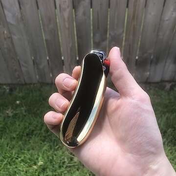 Metal Lighter Case Compatible BIC Lighter Standard Lighter Cover Holder Pouches Fits BIC Standard Size J6 One Piece in Gold