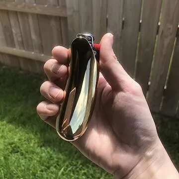 Metal Lighter Case Compatible BIC Lighter Standard Lighter Cover Holder Pouches Fits BIC Standard Size J6 One Piece in Gold