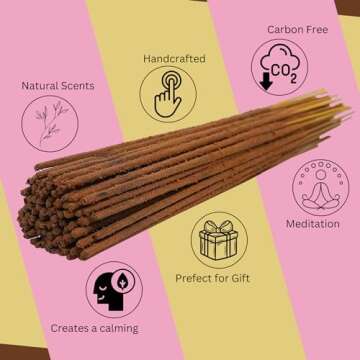 Bless-Frankincense-and-Myrrh 100%-Natural-Handmade-Hand-Dipped-Incense-Sticks Organic-Chemicals-Free...