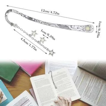 Jeffdad Luminous Moon and Stars Bookmark for Book Lovers