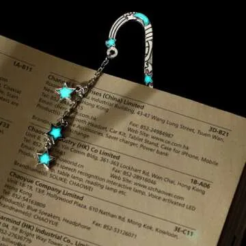 Jeffdad Luminous Moon and Stars Bookmark for Book Lovers