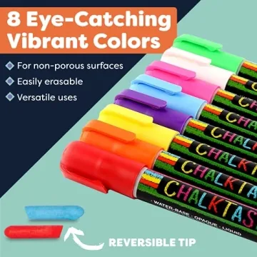 Chalkboard Markers Set of 8 Neon & Pastel Erasable Pens