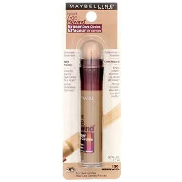 Maybelline Instant Age Rewind Eraser Dark Circles Treatment Concealer, Medium .2 oz (Pack of 4)