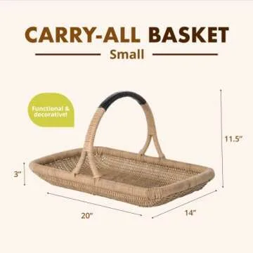 KOUBOO Handwoven Rattan Basket for Home & Garden