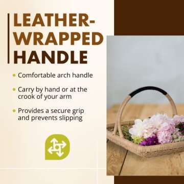 KOUBOO Handwoven Rattan Basket for Home & Garden