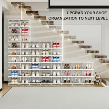 ZHAIXIAONIAN Foldable Shoe Rack: Large Organizer for Closet