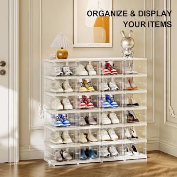 ZHAIXIAONIAN Foldable Shoe Rack: Large Organizer for Closet
