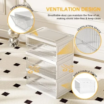 ZHAIXIAONIAN Foldable Shoe Rack: Large Organizer for Closet