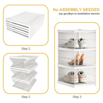 ZHAIXIAONIAN Foldable Shoe Rack: Large Organizer for Closet