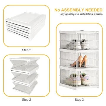 ZHAIXIAONIAN Foldable Shoe Rack: Large Organizer for Closet