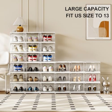 ZHAIXIAONIAN Foldable Shoe Rack: Large Organizer for Closet
