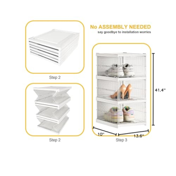 ZHAIXIAONIAN Foldable Shoe Rack: Large Organizer for Closet