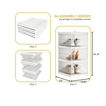 ZHAIXIAONIAN Foldable Shoe Rack: Large Organizer for Closet