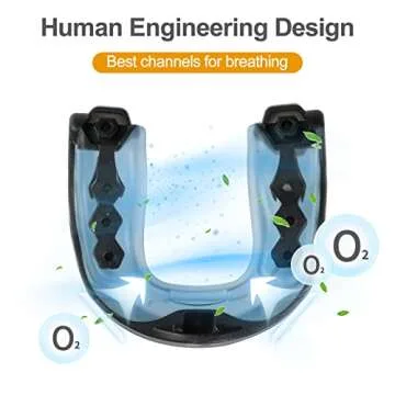 2Pack Football Mouth Guard with Strap, Soft Youth Mouth Guard Professional Sports Mouthguard for Boxing, Hockey, Basketball, MMA, Lacrosse, Rugby and Jujitsu (Blue)