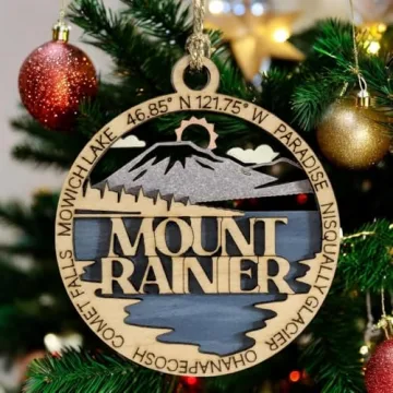 Handcrafted Wooden Ornament - Mount Rainier National Park