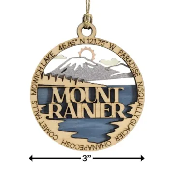 Handcrafted Wooden Ornament - Mount Rainier National Park