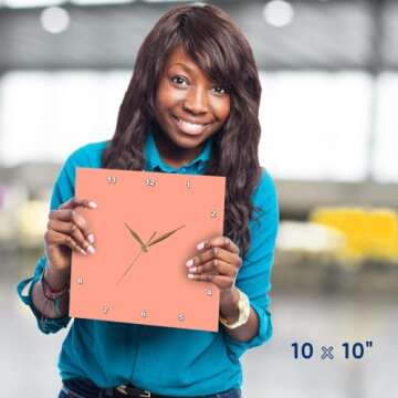 Vibrant 3D Rose 10-Inch Silent Wall Clock Decoration