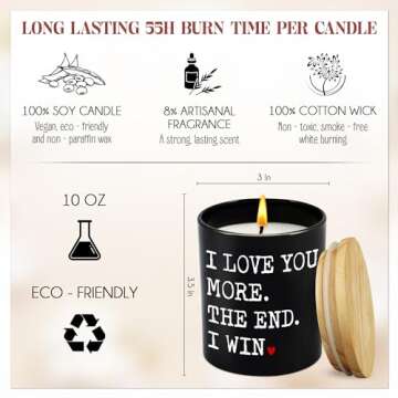 Valentines Day Gifts for Her Him - Anniversary, Wedding, Christmas, Birthday, Valentines Candle Gift...