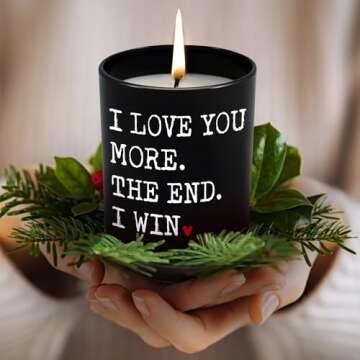 Valentines Day Gifts for Her Him - Anniversary, Wedding, Christmas, Birthday, Valentines Candle Gifts for Couple, Men, Women, Husband and Wife - Vanilla Lavender Scented Candles 10 Oz