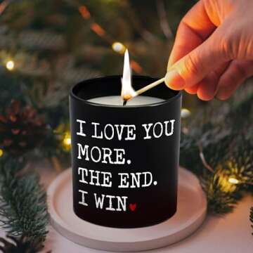 Valentines Day Gifts for Her Him - Anniversary, Wedding, Christmas, Birthday, Valentines Candle Gifts for Couple, Men, Women, Husband and Wife - Vanilla Lavender Scented Candles 10 Oz