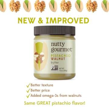 Nutty Gourmet Pistachio Walnut Spread - No Sugar Added