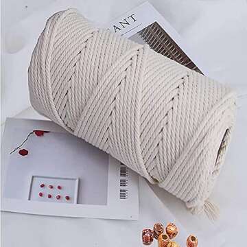 Natural Cotton Cord for Macrame Supplies for Crafts