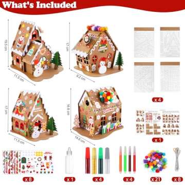 Fovths DIY House Kit 71 Piece Craft Set for Christmas